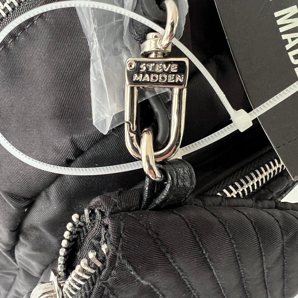 Steve Madden Black Two-Pocket Nylon Padded Backpack Bag W/ Detachable Pouch, NWT - Picture 6 of 16